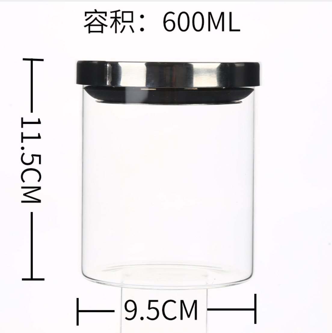 Heat resistant handmade mouth blown glass candy jar glass storage jar with Bamboo lid