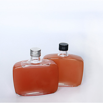 Heavy Base 520ml Flat Rectangle Glass Bottle With Screw Lids