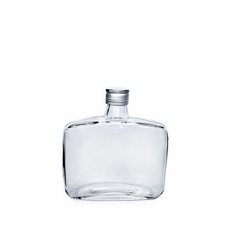 Heavy Base 520ml Flat Rectangle Glass Bottle With Screw Lids