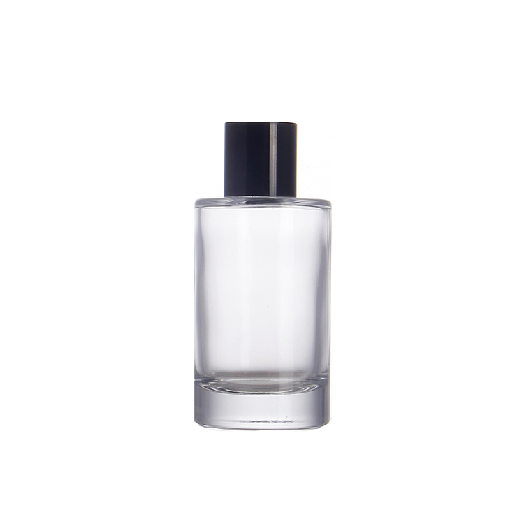 Heavy Base Perfume Bottle Super Flint 50ml 100ml Cylindrical Perfume Glass Bottle With 15mm Neck Shiny Crimp Mist Spray Lid