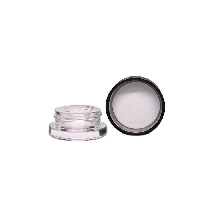Heavy Bottom Glass Jar with CR Lid 9ml Child Resistant Jar with Black Lid