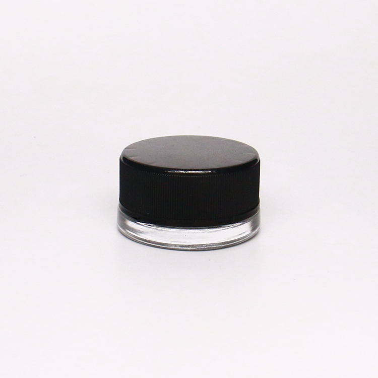 Heavy Bottom Glass Jar with CR Lid 9ml Child Resistant Jar with Black Lid