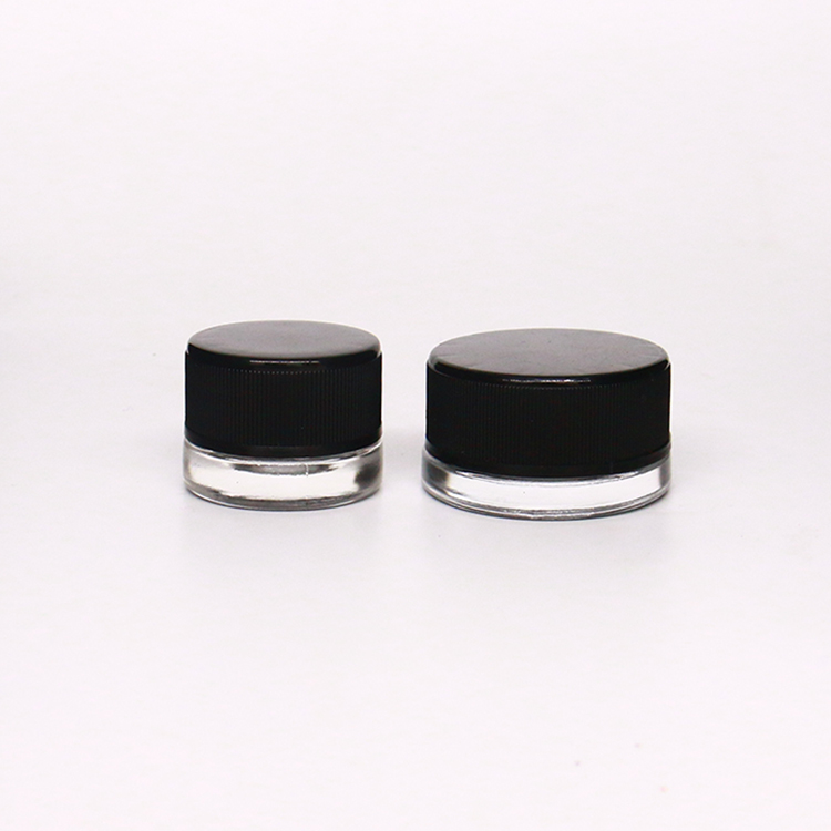 Heavy Bottom Glass Jar with CR Lid 9ml Child Resistant Jar with Black Lid