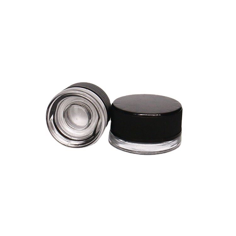 Heavy Bottom Glass Jar with CR Lid 9ml Child Resistant Jar with Black Lid