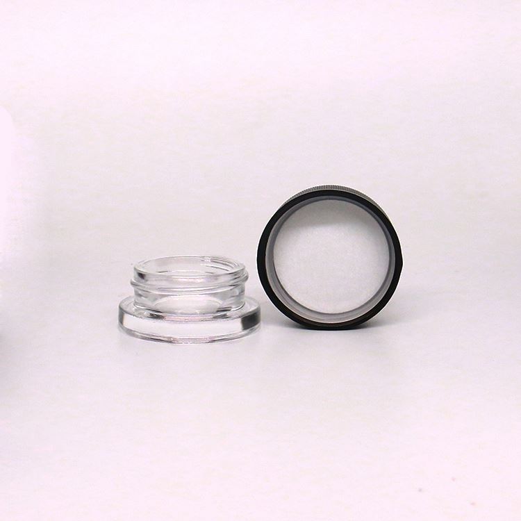 Heavy Bottom Glass Jar with CR Lid 9ml Child Resistant Jar with Black Lid