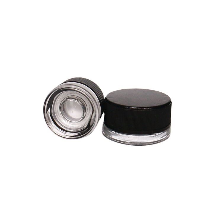 Heavy Bottom Glass Jar with CR Lid 9ml Child Resistant Jar with Black Lid