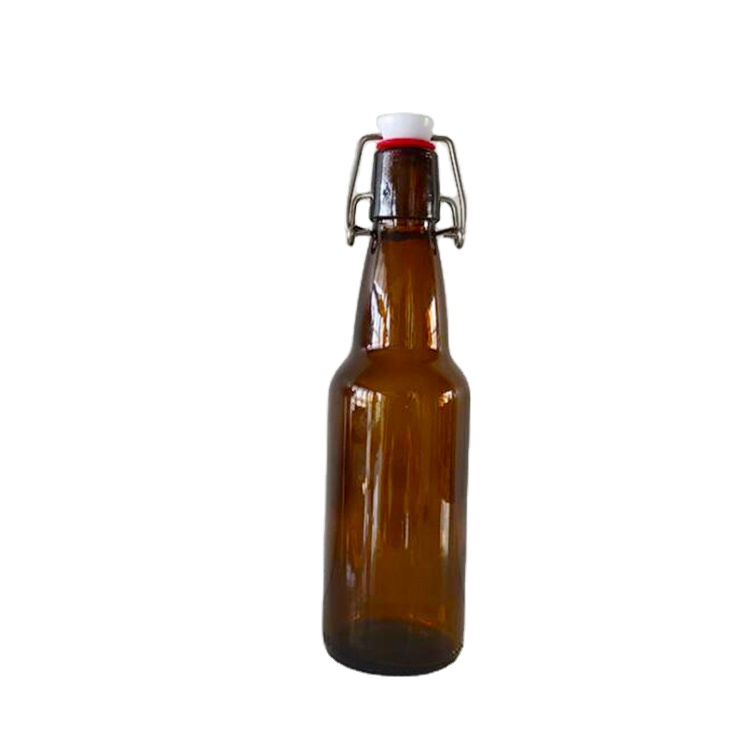 Heavy Duty Amber Glass Kombucha 1Liter Flip Top Glass Beer Bottle 500ml For Cider Brewing