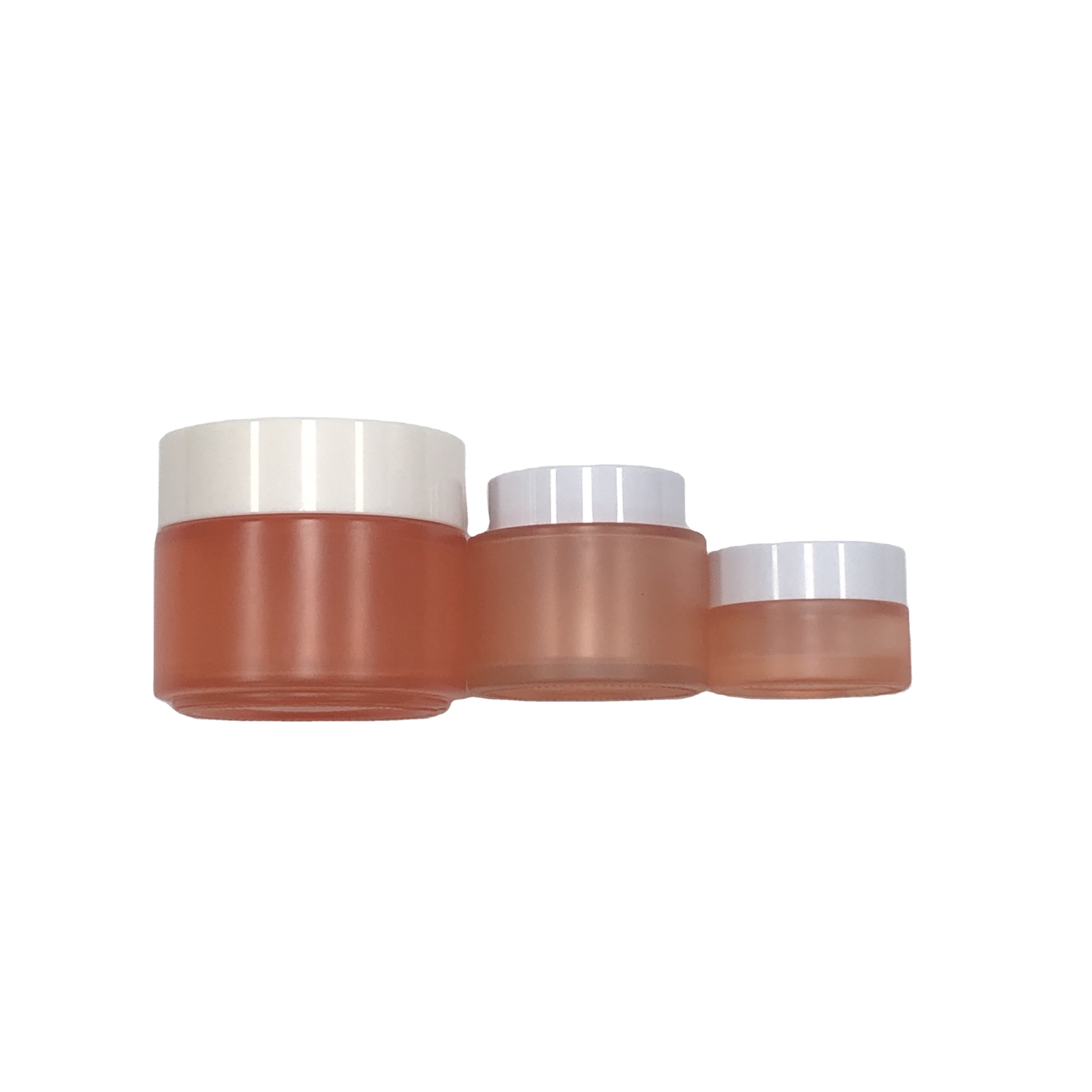 Heavy bottom Glass Custom frosted amber color jar cosmetic