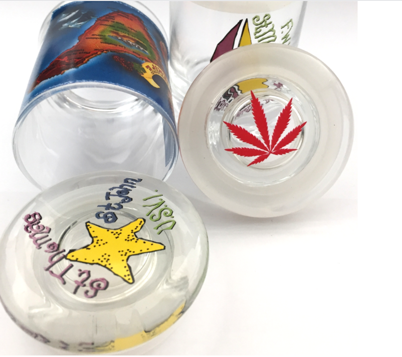 Hemp Glass Jars with Child Resistant Cap Custom Spray Color Jar  Storage Herb Transparent Weed Clear