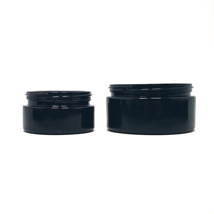 Hemp cream packaging 5ml 10ml 30ml 50ml dark violet cosmetic glass jar with black lid
