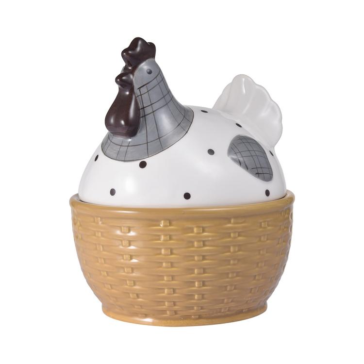 Hen-shaped ceramic filling country style egg storage jar Multifunctional kitchen living room organizer