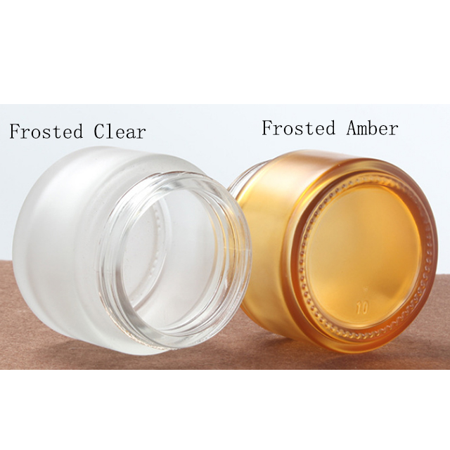 Hengjian 100g 100ml matt clear amver glass cosmetic skin care eye cream jar with gold silver plastic screw cap