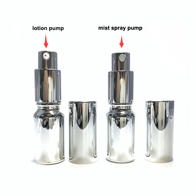 Hengjian 10ml 15ml 20ml 30ml 50ml 100ml lotion bottle for skin care cream / silver empty cosmetic bottle with pump
