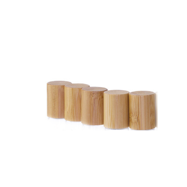 Hengjian 10ml Natural Gemstone Roller Ball Bottle Transparent Glass Perfume Essential Oil Bottle With Bamboo Cap