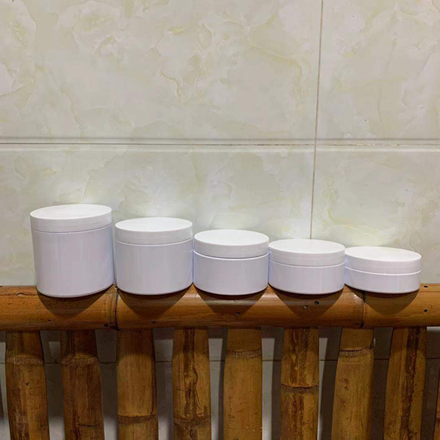 Hengjian 150g 200g 250g 300g 350g 400g 500g 500ml cosmetic container white plastic skincare cream jar with white gold silver cap