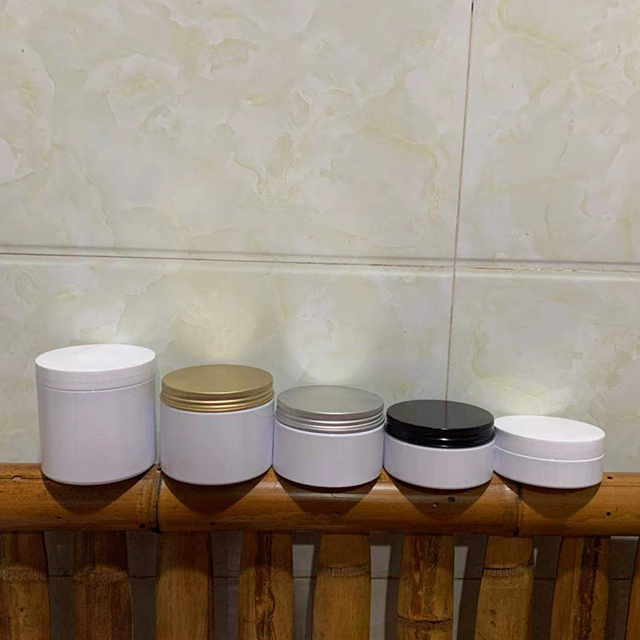 Hengjian 150g 200g 250g 300g 350g 400g 500g cosmetic storage container black plastic skincare cream jar with silver gold cap