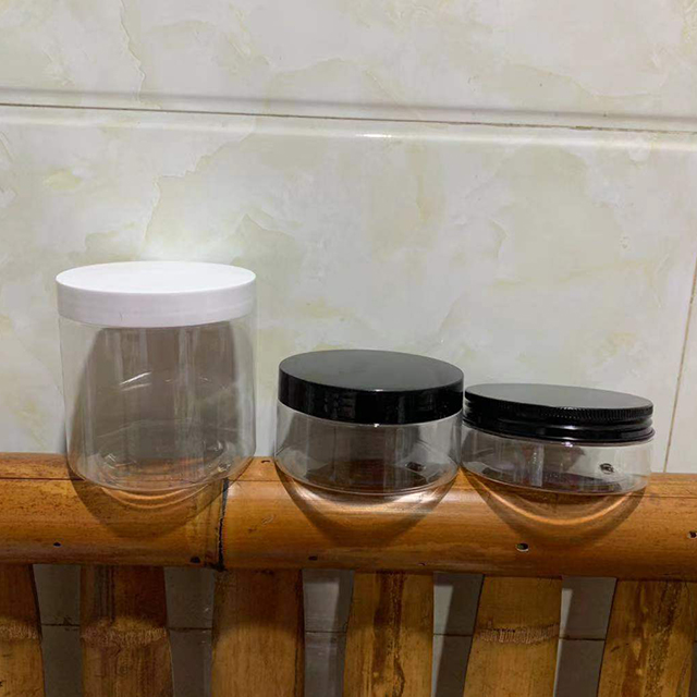 Hengjian 200g 250g 300g 350g 400g 500g cosmetic container amber plastic skincare lotion cream jar with gold silver black cap