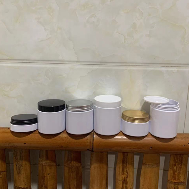 Hengjian 200ml transparent wholesale empty food grade 200g clear PET cosmetic plastic jar with aluminum lid