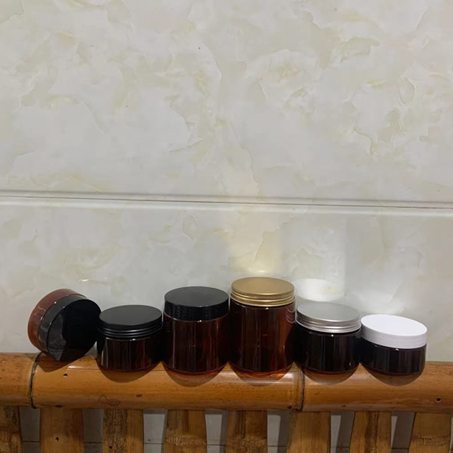 Hengjian 200ml transparent wholesale empty food grade 200g clear PET cosmetic plastic jar with aluminum lid