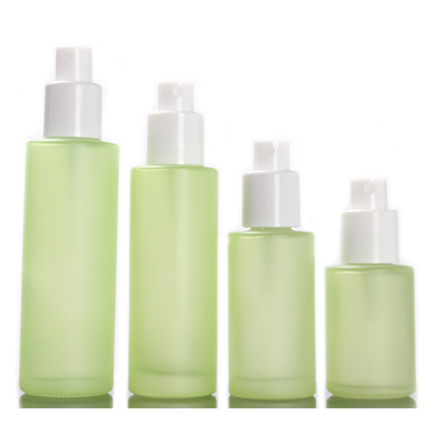 Hengjian 20g 30g 50g 20ml 30ml 40ml 60ml 80ml 100ml 120ml matt green glass bamboo cap spray bottle for cosmetic bottle