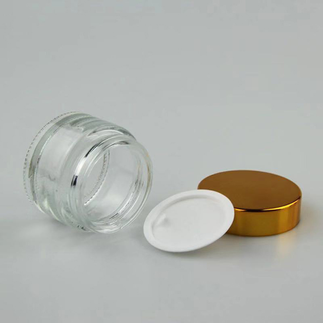 Hengjian 20g 30g 50g amber blue purple clear green glass for cosmetic skin care face eye cream jar with black gold silver cap