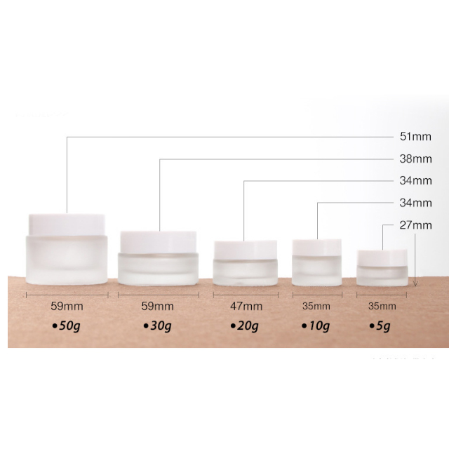 Hengjian 20ml 30ml 40ml 60ml 80ml 100ml 120ml Frosted Cosmetic Glass Cream Bottle With White Lotion Pump Bottle With Clear Cap