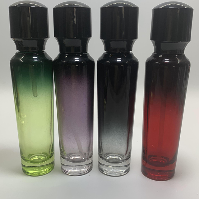 Hengjian 20ml 30ml 50ml 100ml 120ml Graduated Black Cosmetic Lotion Pump Glass Cream Bottle With Black Cap