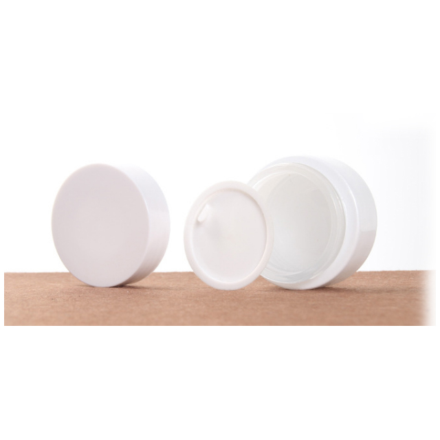 Hengjian 20ml 30ml 60ml 100ml White Cosmetic Glass Cream Bottle With White Lotion Pump Bottle With Clear Cap