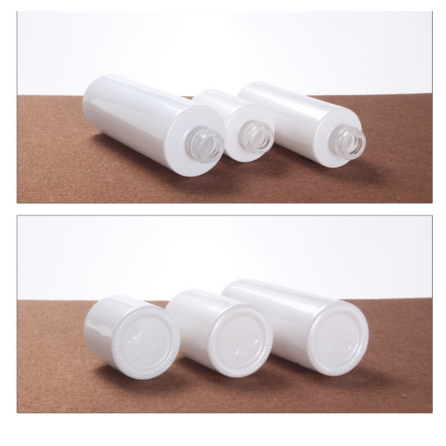 Hengjian 20ml 30ml 60ml 100ml White Cosmetic Glass Toner And Perfume Bottle With Spray Pump And Gold Cap