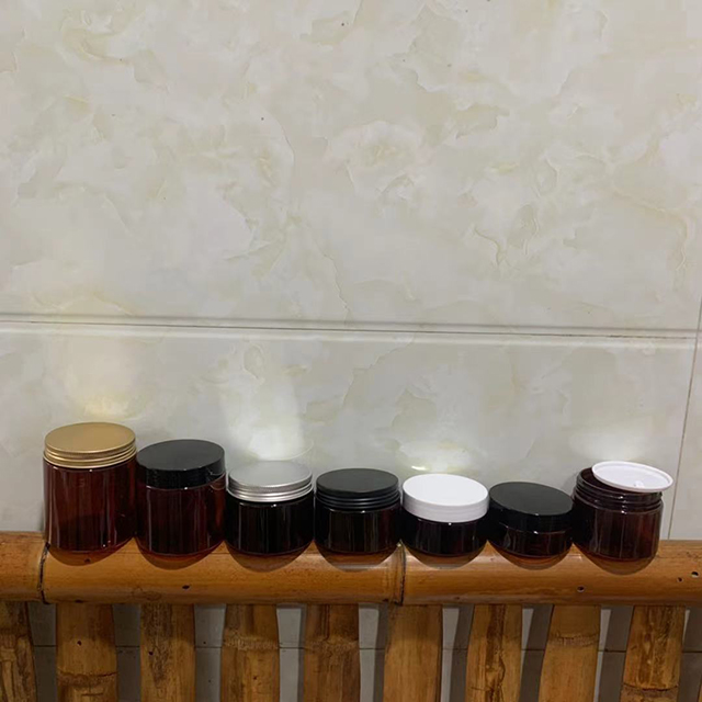 Hengjian 30g 50g 80g 100g 120g 150g 200g 250g amber cosmetic plastic container body butter jar body scrubs jar hair care product