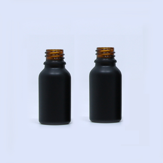 Hengjian 30ml matt black glass dropper bottle for essential oil cosmetic packaging