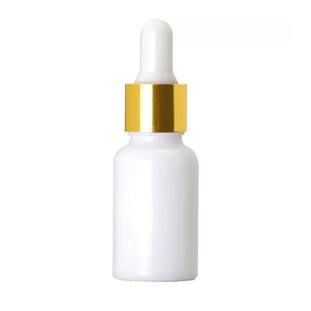 Hengjian 30ml white glass dropper bottle with rubber cap for essential oil
