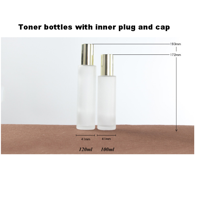 Hengjian 50g 30g 10g 5g frosted glass cosmetic skin care face eye cream jar with gold cap