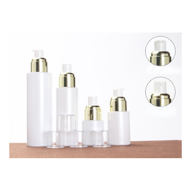 Hengjian 50g 30g 10g 5g white eye cream glass cosmetic skin care cream jar with gold screw cap