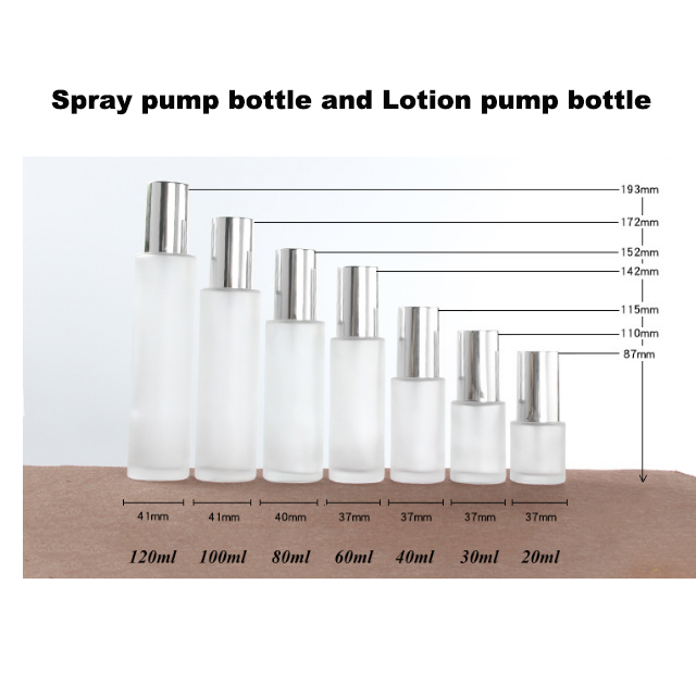 Hengjian 50g 30g 20g 10g 5g clear frosted eye cream glass cosmetic skin care cream jar with silver screw cap