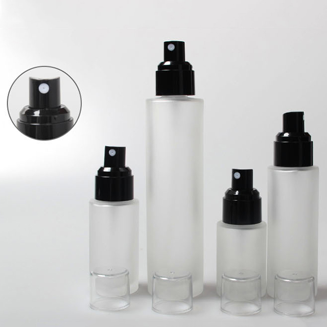 Hengjian 50g 30g 20g 10g 5g matt glass cosmetic skin care eye cream jar with black plastic screw cap