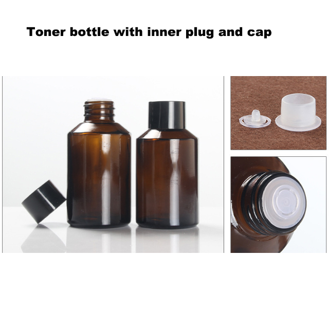 Hengjian 50g 30g 20g eye cream amber glass cosmetic skin care cream jar with black cap