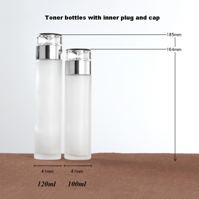 Hengjian 50g 30g matt glass cosmetic skin care packaging eye cream jar with luxury silver plastic screw cap