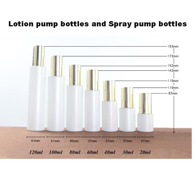 Hengjian 50g 30g white glass cosmetic skin care face eye cream jar with gold cap