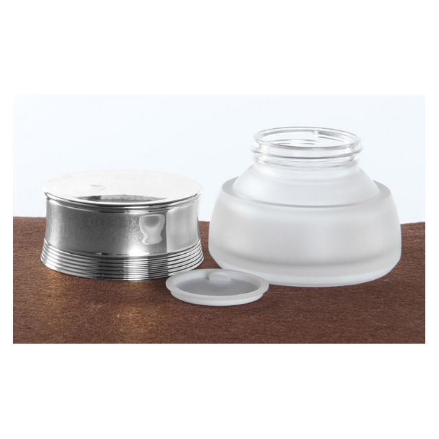 Hengjian 50g eye cream frosted glass cosmetic skin care cream jar with silver cap