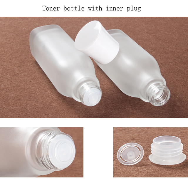 Hengjian 50g frosted matt glass for cosmetic packaging skin care face eye cream jar with white cap