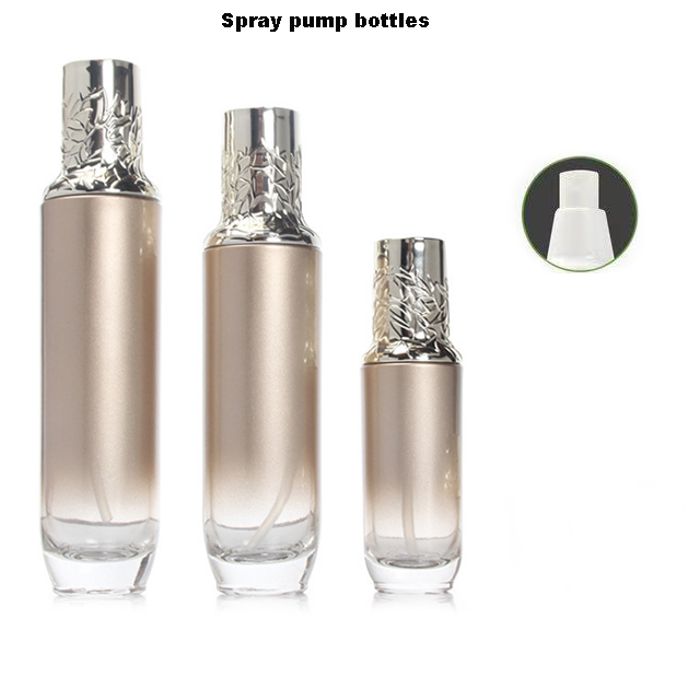 Hengjian 50g graduated gold glass for cosmetic packaging skin care face eye cream jar with gold cap