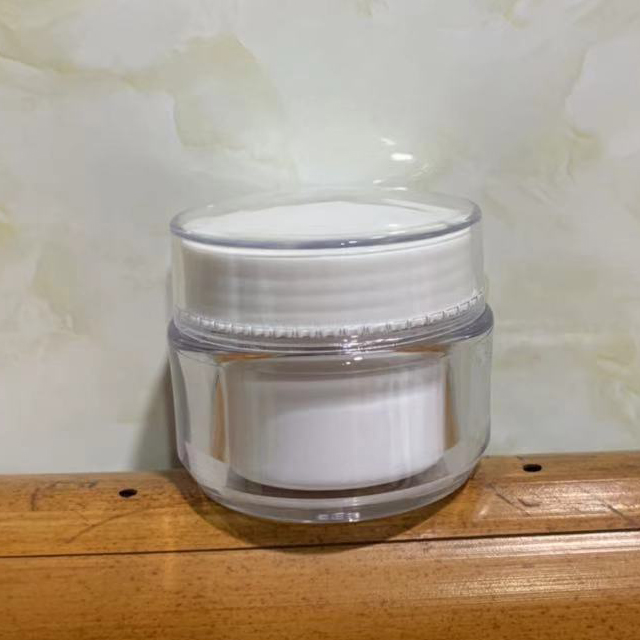 Hengjian 50g luxury cosmetic storage container white plastic skincare makeup eye cream jar with white cap