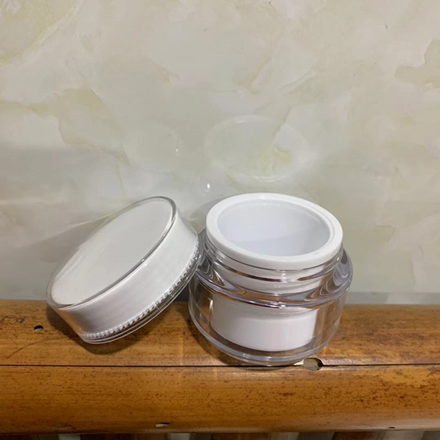 Hengjian 50g luxury cosmetic storage container white plastic skincare makeup eye cream jar with white cap
