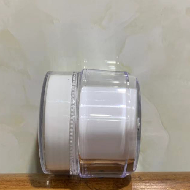 Hengjian 50g luxury cosmetic storage container white plastic skincare makeup eye cream jar with white cap