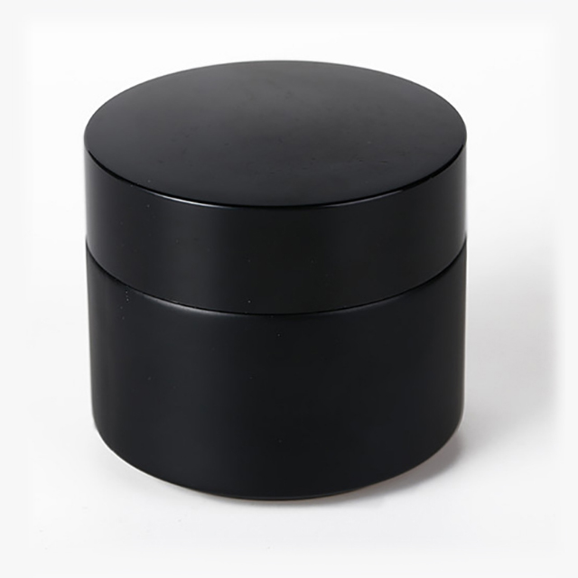 Hengjian 5g 10g 15g 20g 25g 30g 50g 100g frosted black eye cream glass cosmetic skin care cream jar with black screw cap