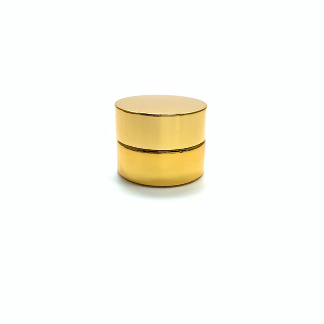 Hengjian 5g 10g 20g 30g 50g UV Plated Gold Cosmetic Packaging Glass Cream Jars Cosmetic Glass Jars With Screw Cap