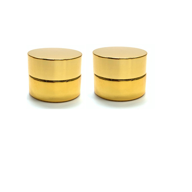 Hengjian 5g 10g 20g 30g 50g UV Plated Gold Cosmetic Packaging Glass Cream Jars Cosmetic Glass Jars With Screw Cap