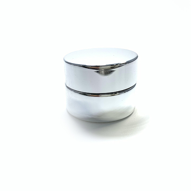 Hengjian 5g 10g 20g 30g 50g cosmetic packaging UV plated silver glass jar for face cream