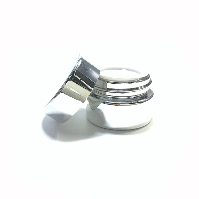 Hengjian 5g 10g 20g 30g 50g cosmetic packaging UV plated silver glass jar for face cream